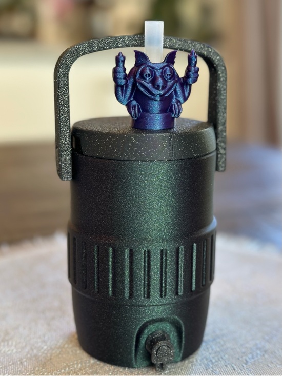 Disney Other - Disney Halloween Themed Can Cooler with Haunted Mansion Gargoyle Straw Topper